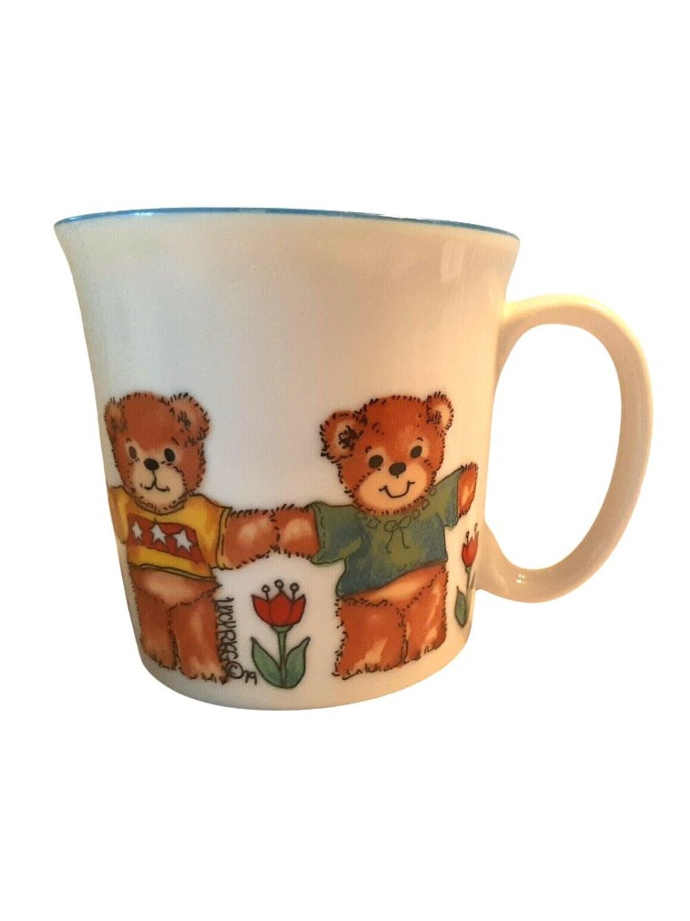 Vintage 1979 Lucy and Me Child's Ceramic Cup With Handle Bears Enesco Rigg